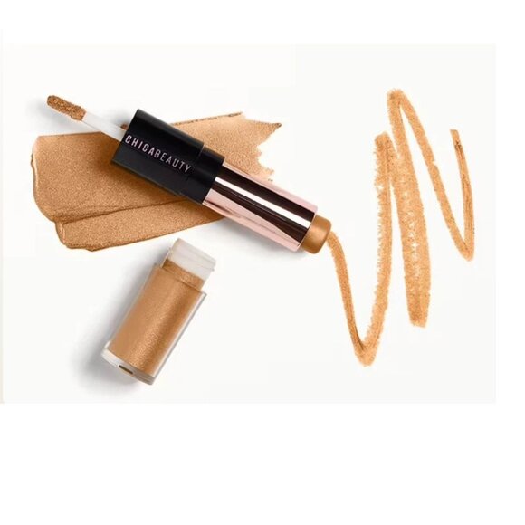 Chica Beauty Bronze Glow Highlighter Duo Full Size Double-Ended Stick and Liquid - Picture 2 of 5